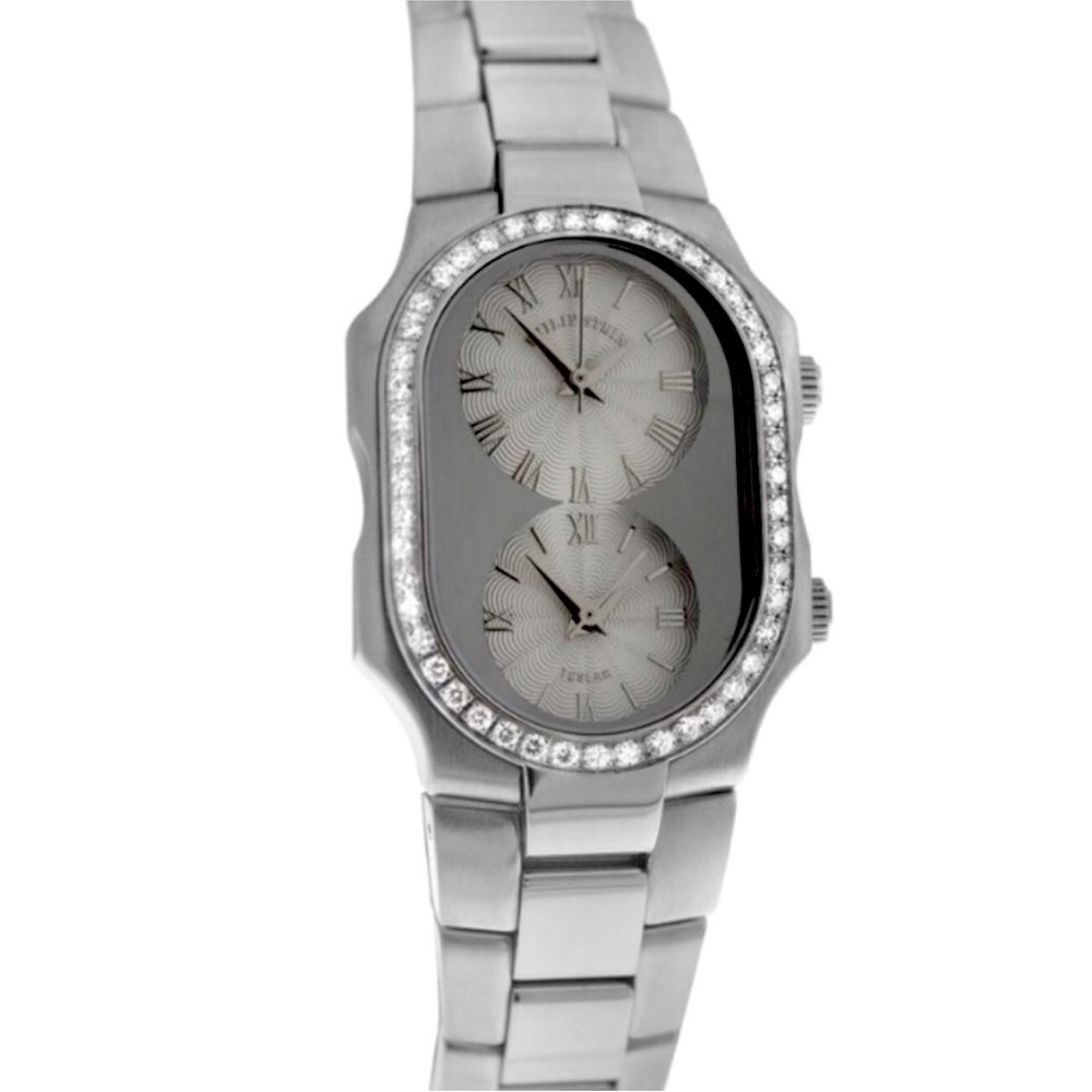 Philip Stein Teslar Watch pave diamonds pearl face